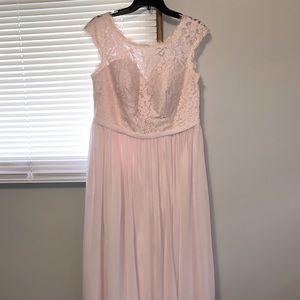 Azazie blushing pink bridesmaids dress